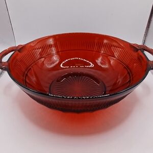 Anchor Hocking Coronation Royal Ruby Small Fruit Bowl from the Depression era